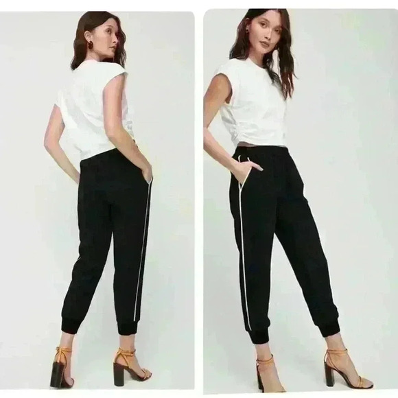 Aritzia Wilfred  Buffon Pant joggers Japanese silk Black size M - Picture 1 of 8